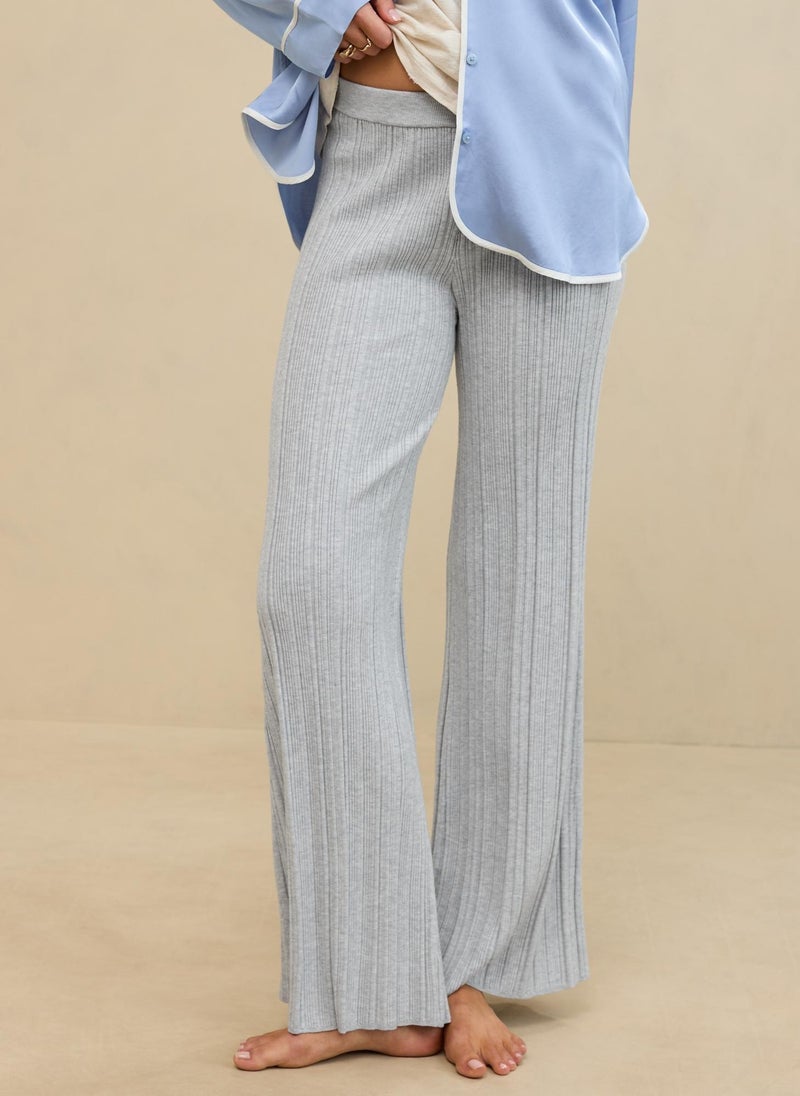 High Waisted Wide Leg Sweater Pant