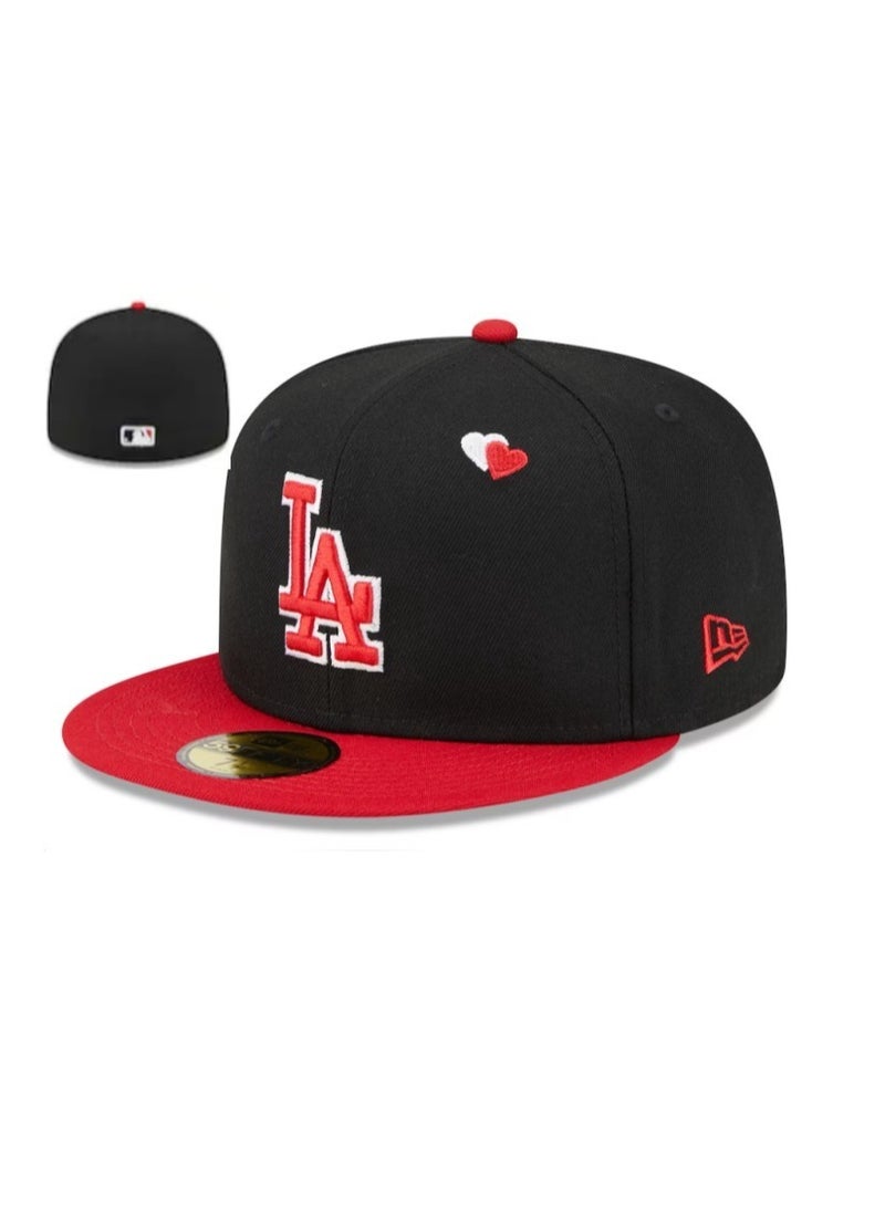 FASHION 3D Embroidered Fitted Baseball Team Cap with Closed Back for Sun Protection56.8cm