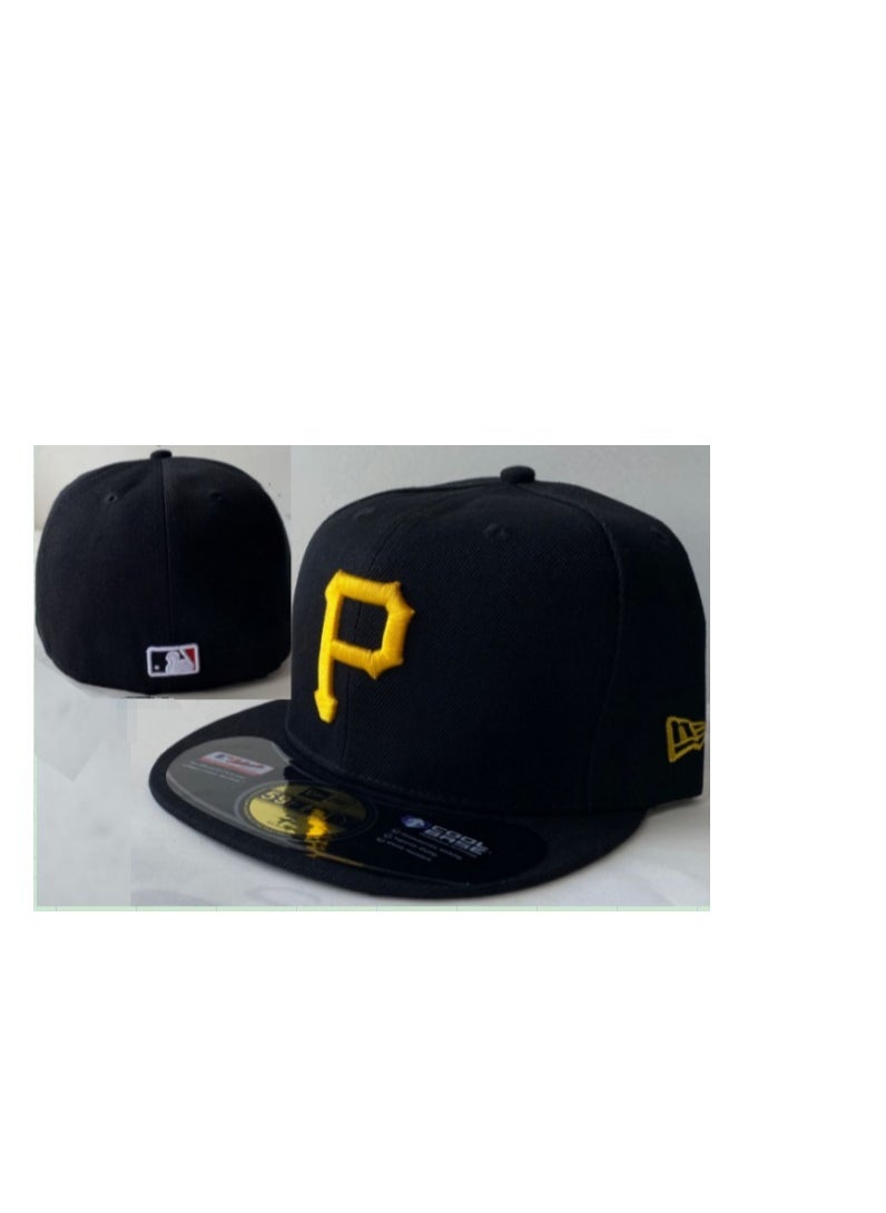 Fashion Embroidered Fitted Baseball Team Cap with Closed Back for Sun Protection63.5cm