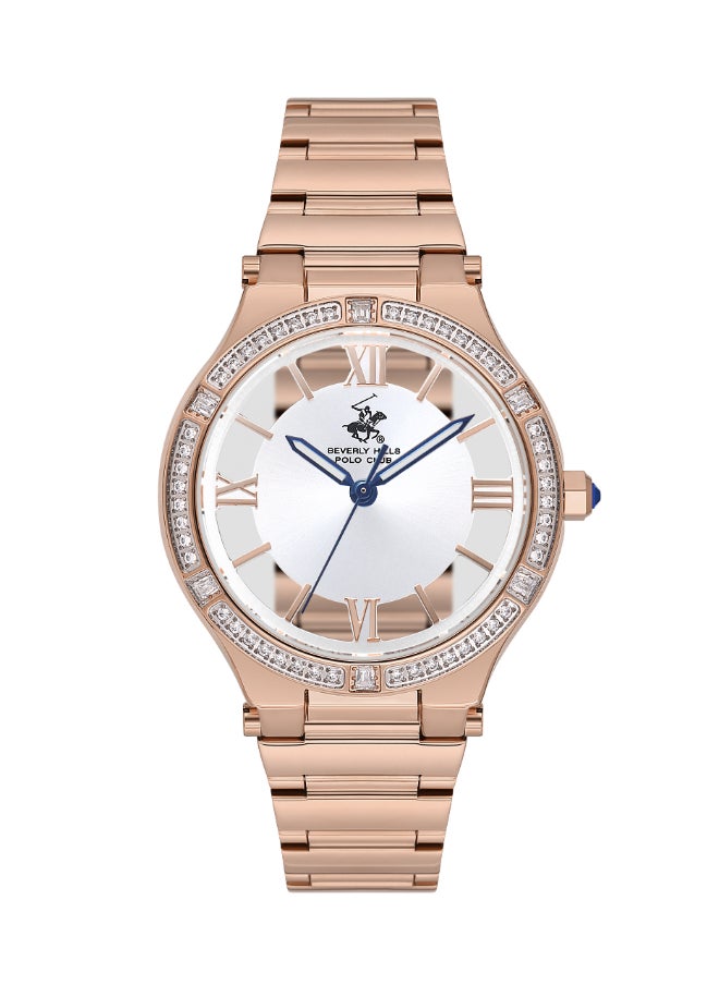 Beverly Hills Polo Club Women's Watch, Analog Display and Metal Strap - BP3630C.430, Rose Gold