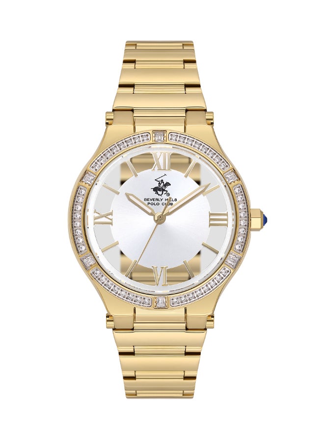 Beverly Hills Polo Club Women's Watch, Analog Display and Metal Strap - BP3630C.130, Gold