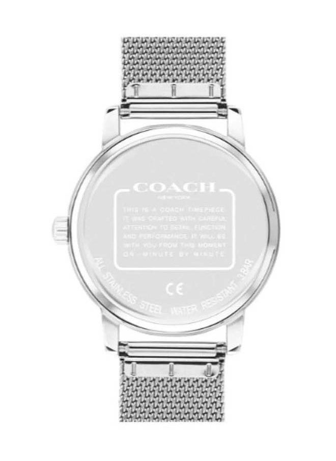 COACH ROUND ANALOG WOMEN'S SILVER WHITE CASE WATCH - 14000106