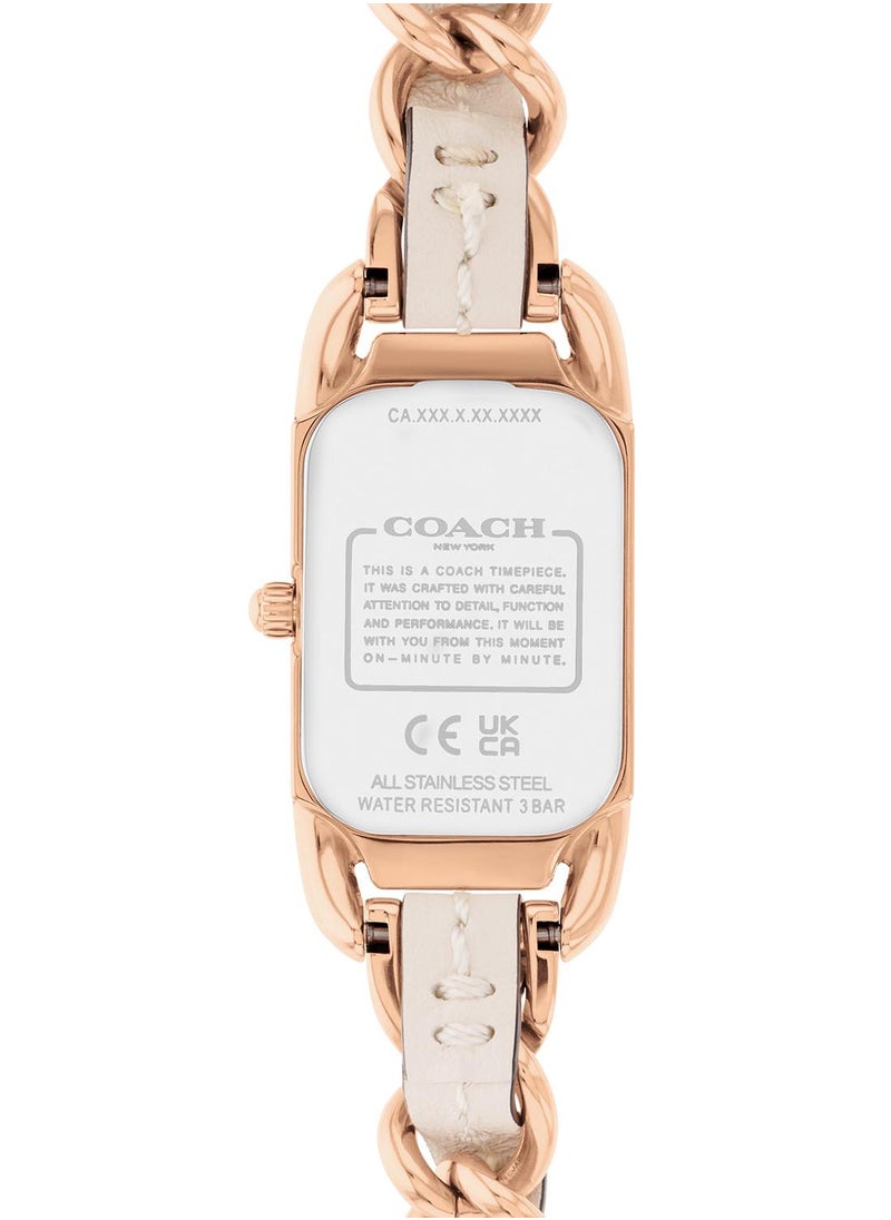 COACH RECTANGLE ANALOG WOMEN'S SILVER WHITE CASE WATCH - 14504283