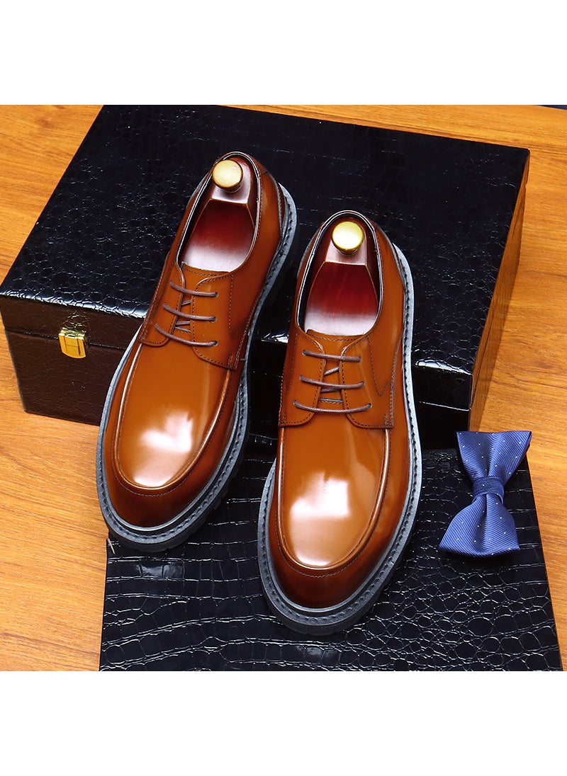 Trendy Mens Business Leather Shoes Brown