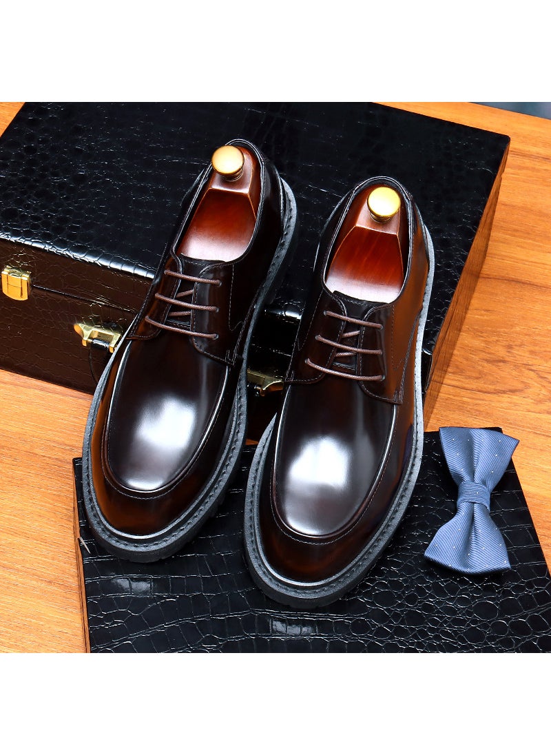 Trendy Mens Business Leather Shoes Coffee