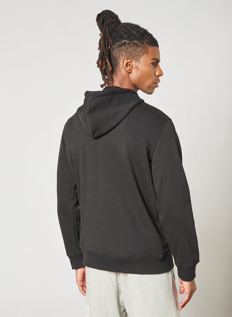 Logo Print Hoodie Black