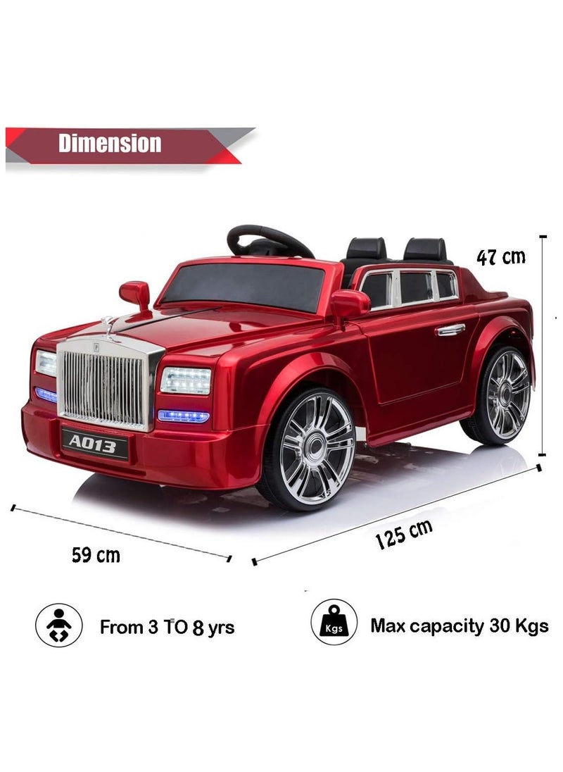 Toy Car for Kids – Battery-Operated Ride-On Car with Remote Control, Electric Motor, LED Lights & Safety Seat | Suitable for Toddlers Boys & Girls Ages 1-6 (Grey/Red)