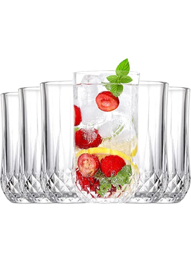 Highball Drinking Glasses Set of 6 Clear Cocktail Glasses