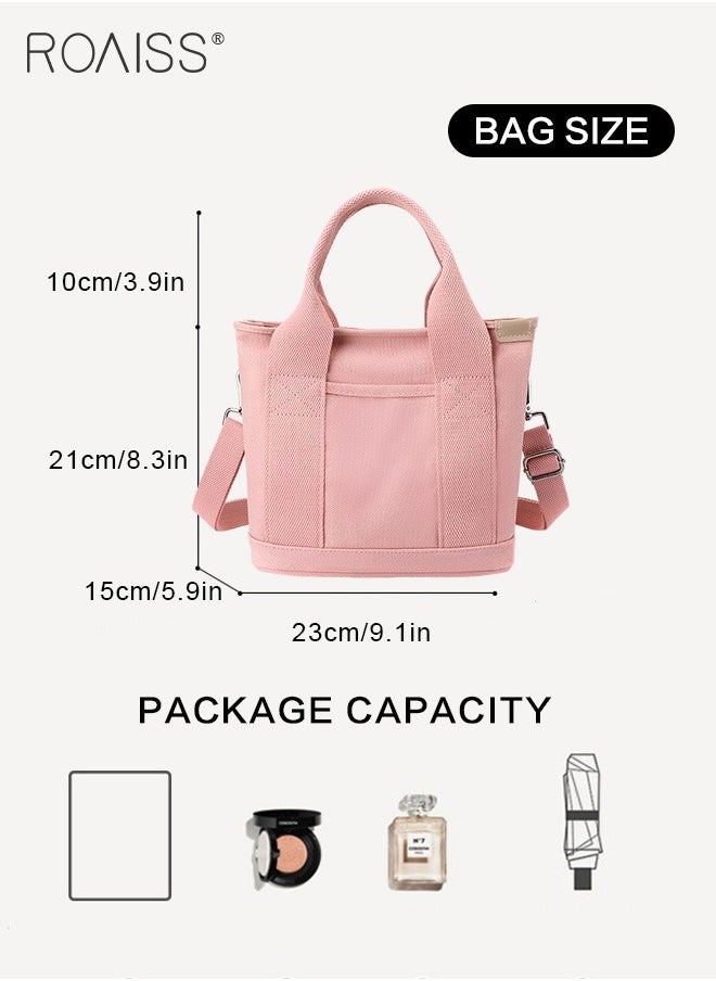 Women's Canvas Mother Baby Bag Durable Large Capacity Shoulder Bag Multi Layered Partition Leisure Handbag