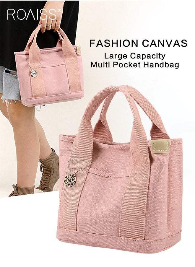 Women's Canvas Mother Baby Bag Durable Large Capacity Shoulder Bag Multi Layered Partition Leisure Handbag