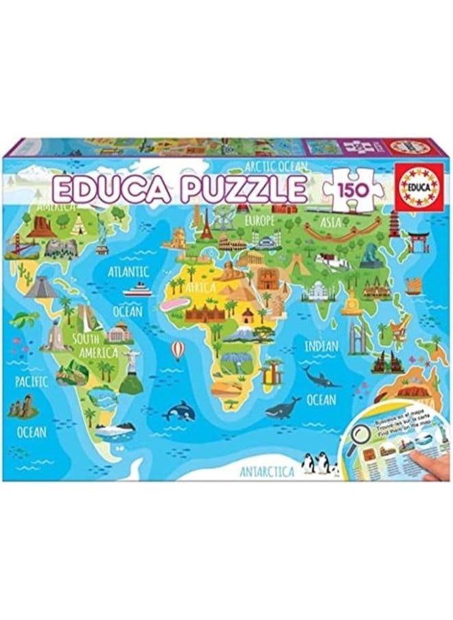 Educa 150 Monuments World Map Puzzle