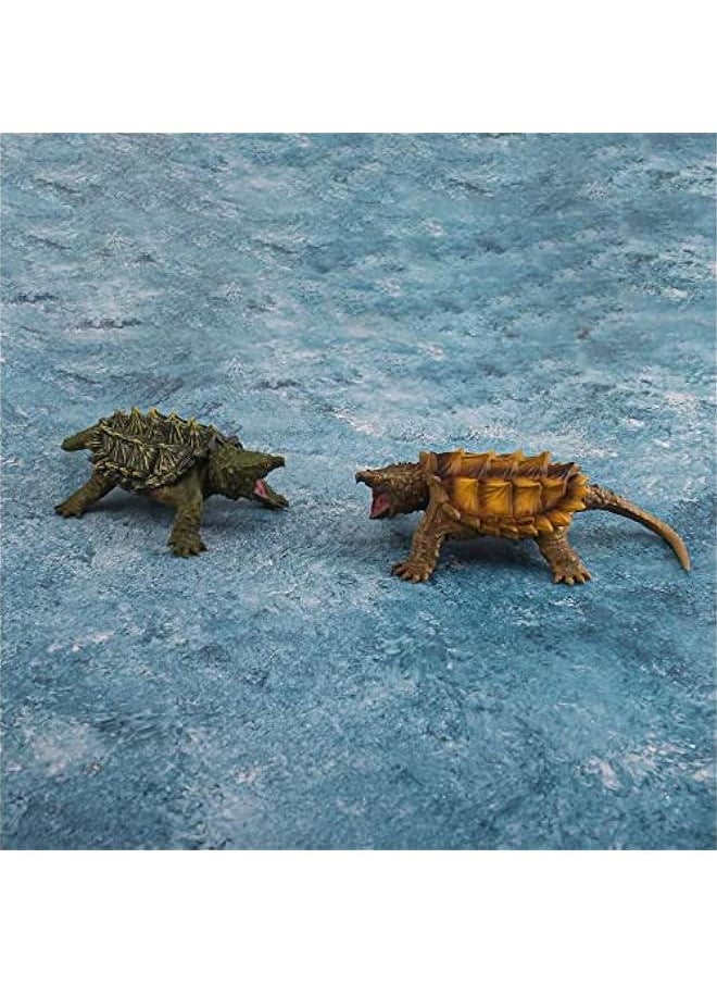 Snapping Turtle Model 2pcs Turtle Figure Wild Life Realistic Tortoise Figures Toy Table Decorations