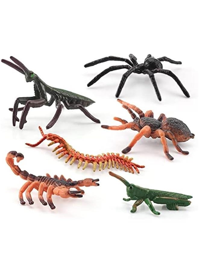 Insects Figures Toys - Figurines Set with Spider Cricket Mantis Scorpion Centipede-  Party School Project Children Education Gift for Kids Toddlers