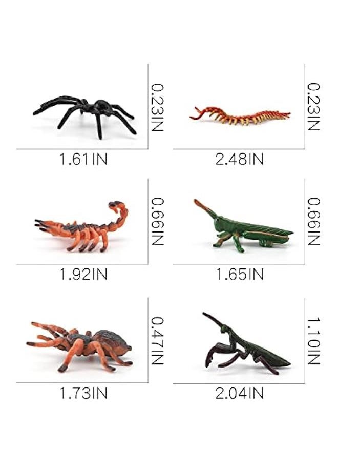 Insects Figures Toys - Figurines Set with Spider Cricket Mantis Scorpion Centipede-  Party School Project Children Education Gift for Kids Toddlers