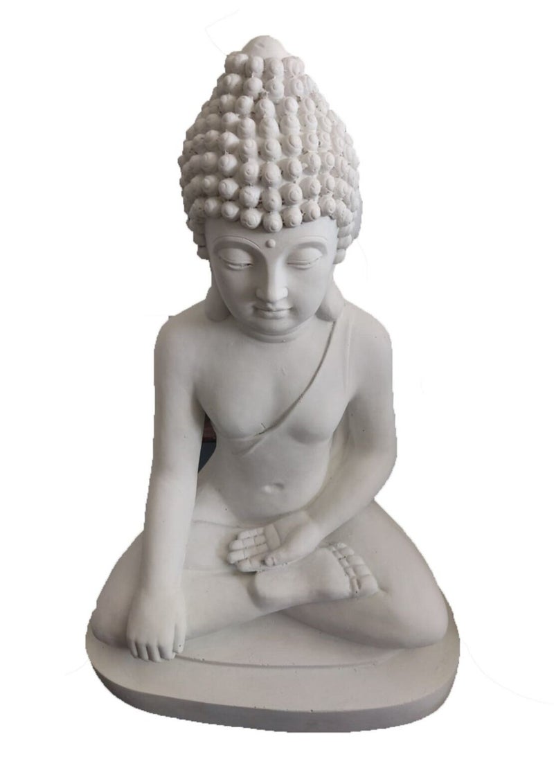 40cm Sitting Buddha Fibercement Statue White GA40-401