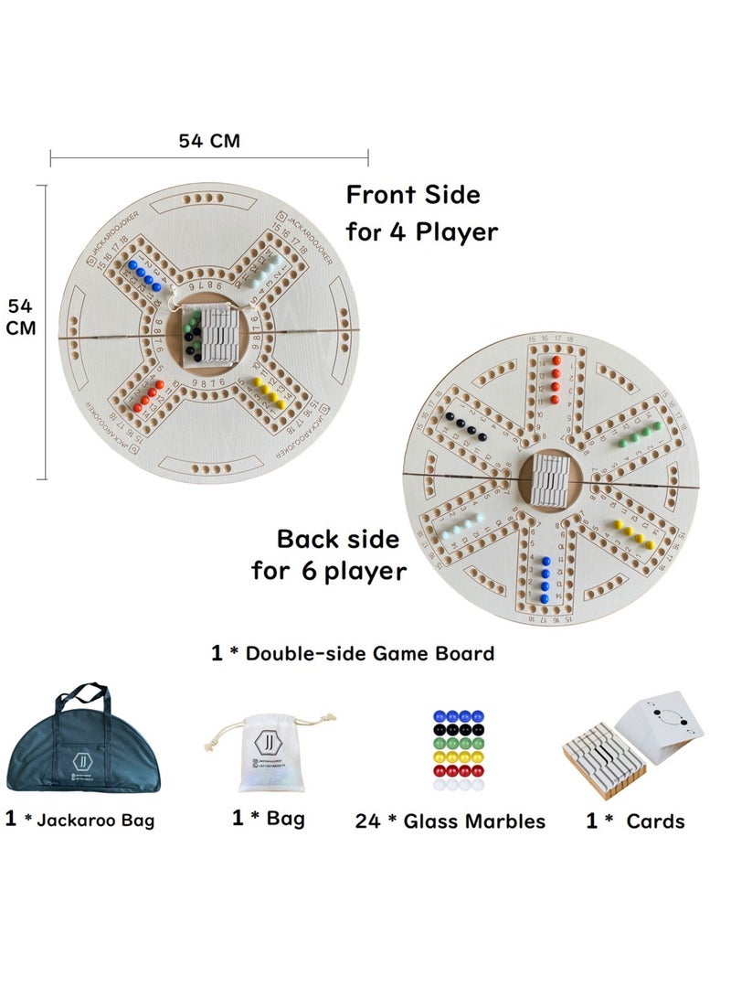 Jackaroo Joker board game for 4 or 6 players white with jackaroo cards and marbles