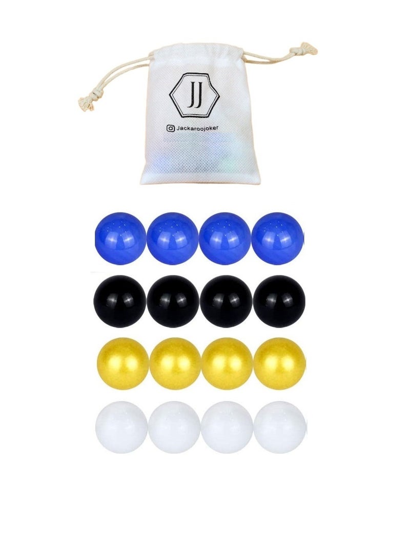 Jackaroo White Circle Board Game For 4 Players Shape Board With Playing Cards, Marble Glass Balls, And Bag 4 Players