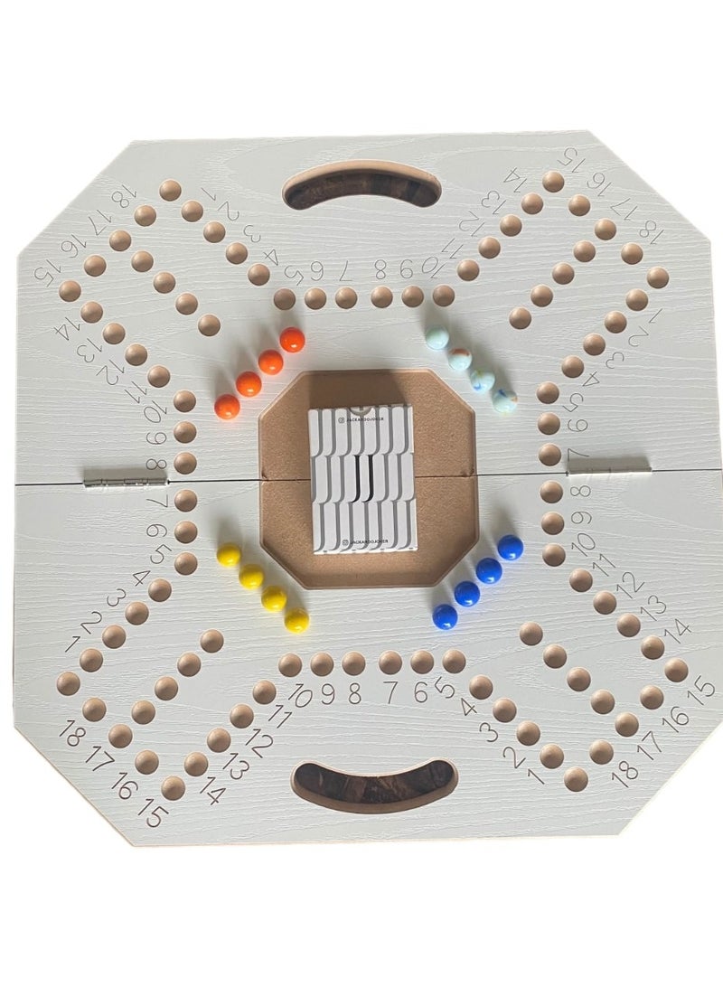 Jakaroo board game white with playing cards and marbles