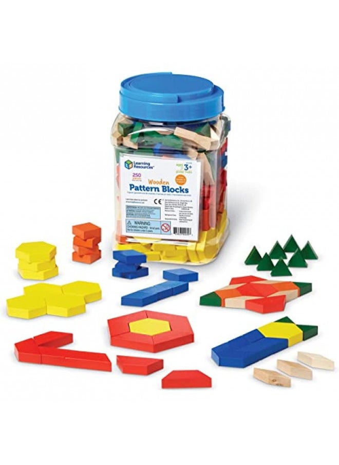 Learning Resources Wooden Pattern Blocks, Early Math Concepts, Set of 250, Ages 3+