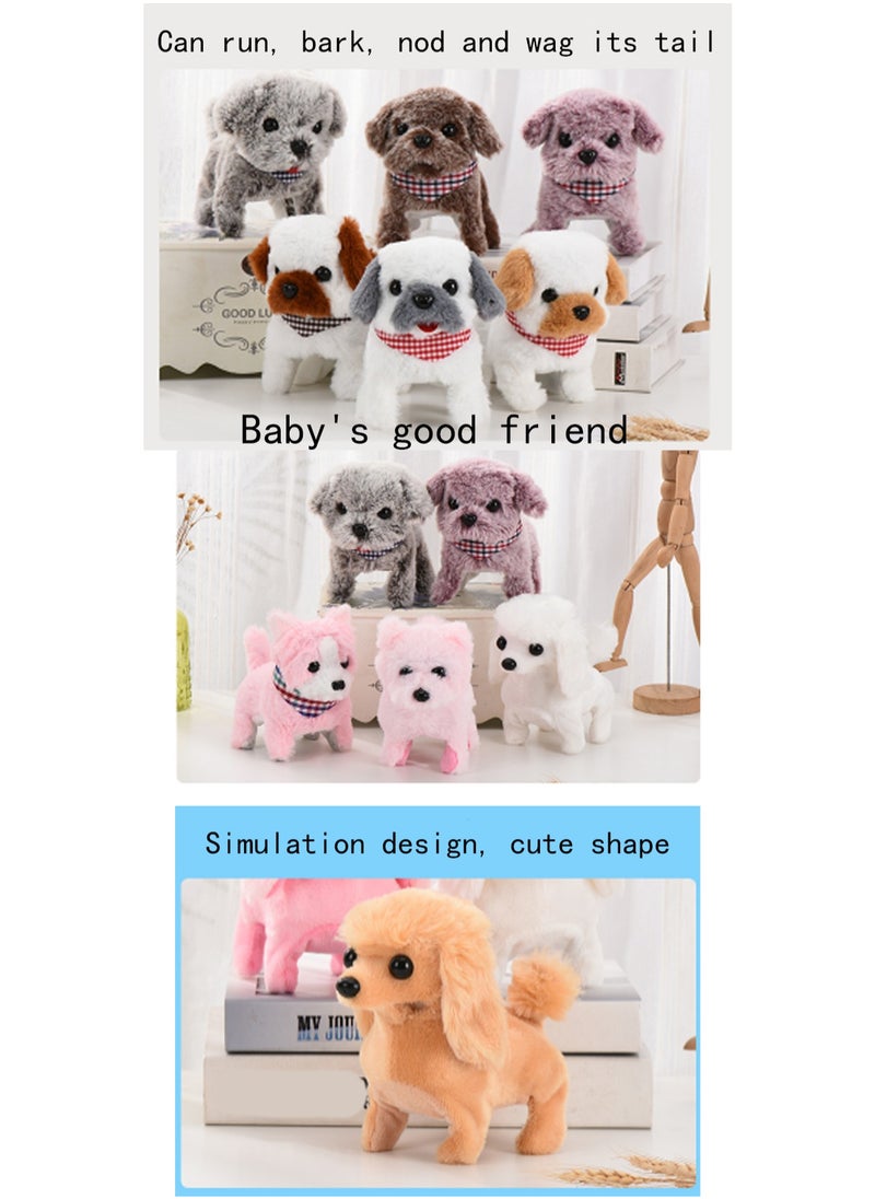 Dark brown alpaca electronic plush toy interactive animal touch control robot toy with music