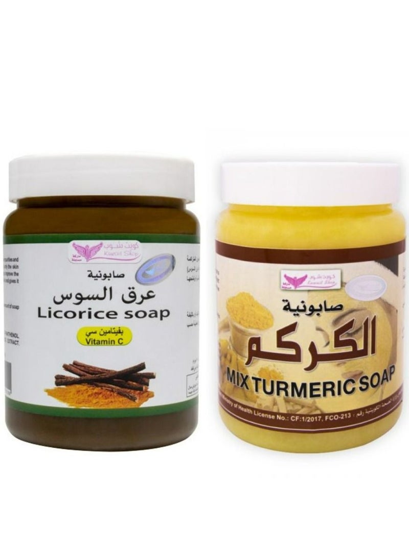 Licorice Soap 500 ML+Turmeric mixturs soap