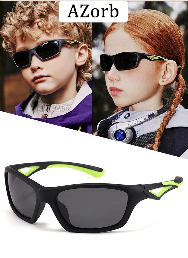 Polarized Kids Sunglasses Sports TR90 Silicone Soft Frame Sun Glassess for Children Sunglass Boys Girls Teens Eye Glassess 3-12 Years UV Protection Cycling Baseball Shades