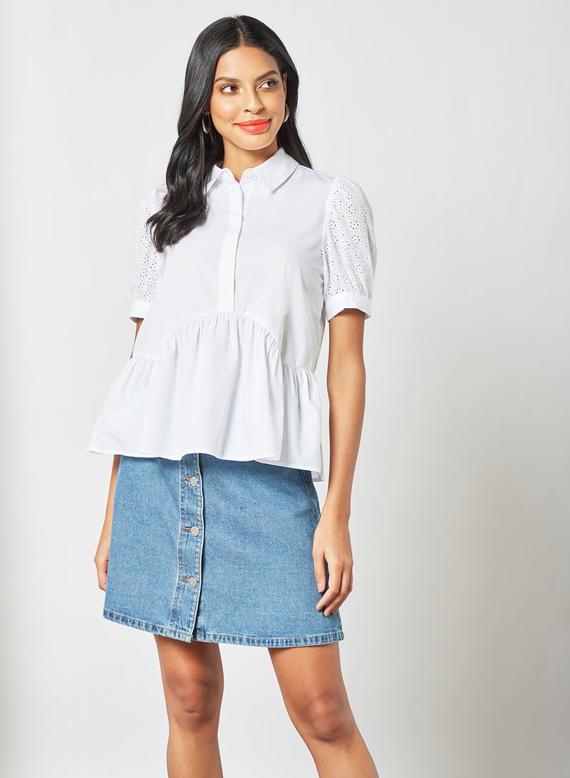 Puff Sleeve Blouse White