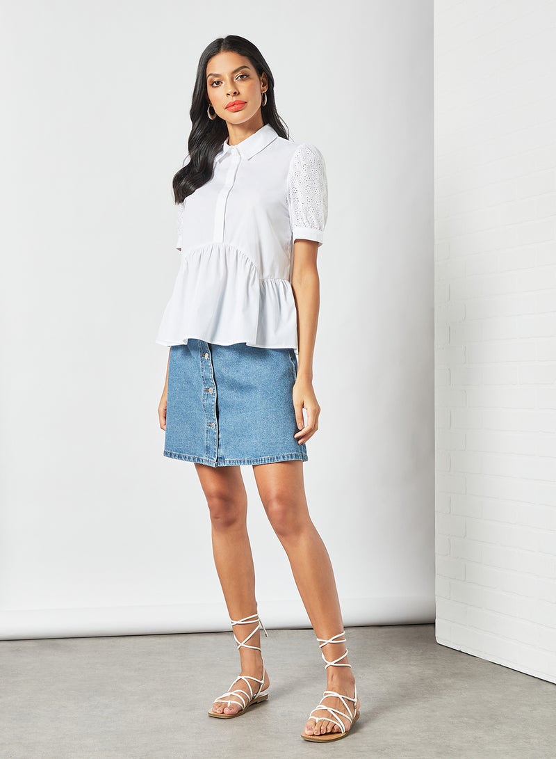 Puff Sleeve Blouse White