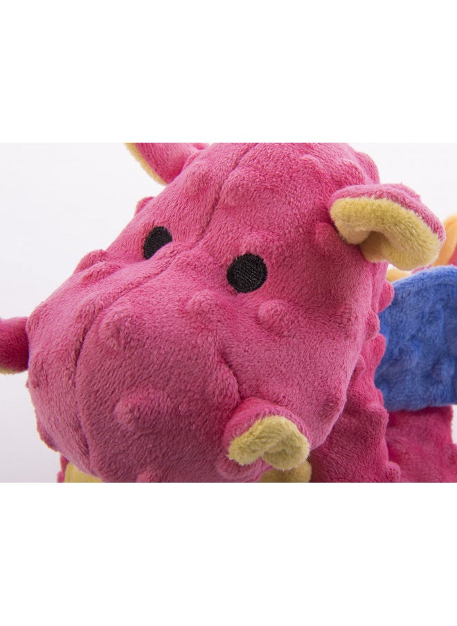 goDog Bubble Plush Dragons Squeaky Dog Toy, Chew Guard Technology - Coral, Large