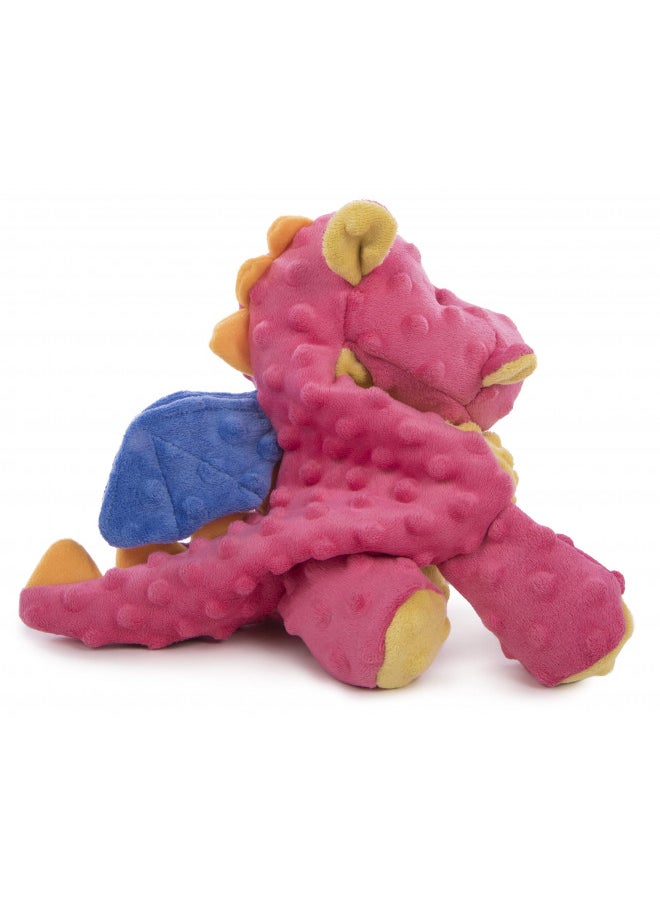 goDog Bubble Plush Dragons Squeaky Dog Toy, Chew Guard Technology - Coral, Large