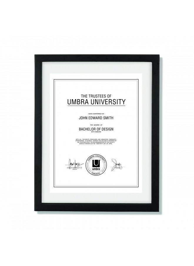 Umbra 316280-040 Floating Frame for Displaying Documents, Diploma, Certificate, Photo or Artwork, 11 x 14 8-1/2 x 11, Black