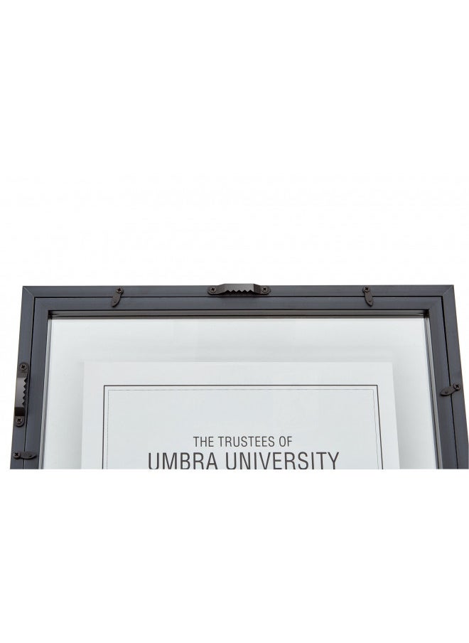 Umbra Document Frame 13x16 inch Modern Picture Frame Designed to Display a Floating 11x14 Document, Diploma, Certificate, Photo or Artwork (Black)