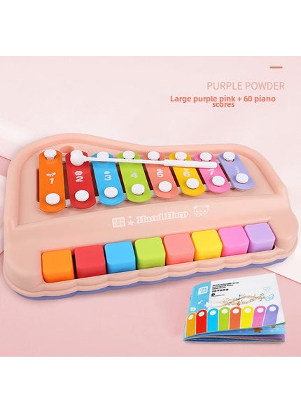 Childrens 2-in-1 Xylophone Piano ToyLarge-Purple Powder [Send 60 Music Songs] [No Color Box]] Large-Purple Powder [Send 60 Music Songs] [No Color Box]]