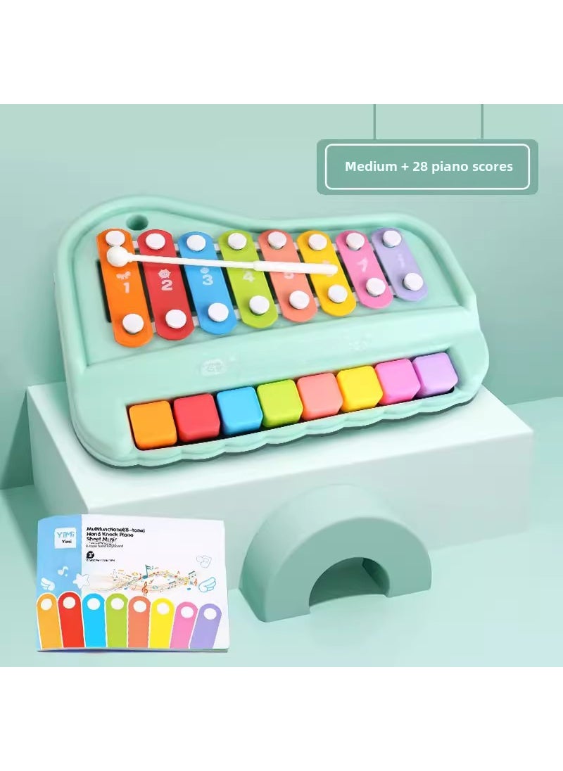 Childrens 2-in-1 Xylophone Piano ToyMedium-avocado green [send 28 music] [no color box]] Medium-avocado green [send 28 music] [no color box]]