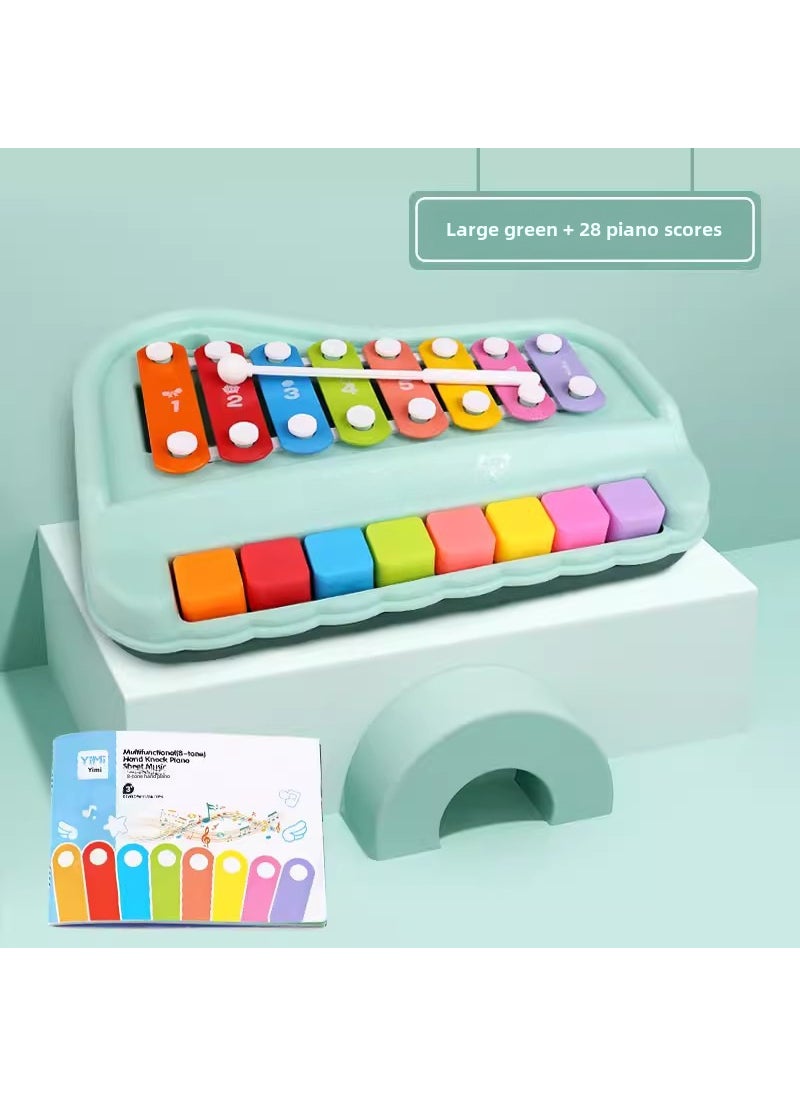 Childrens 2-in-1 Xylophone Piano ToyLarge-avocado green [send 28 music] [no color box]] Large-avocado green [send 28 music] [no color box]]