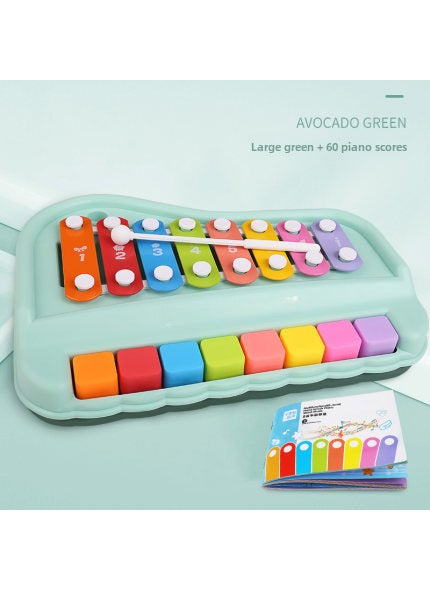 Childrens 2-in-1 Xylophone Piano ToyLarge-avocado green [send 60 music] [no color box]] Large-avocado green [send 60 music] [no color box]]