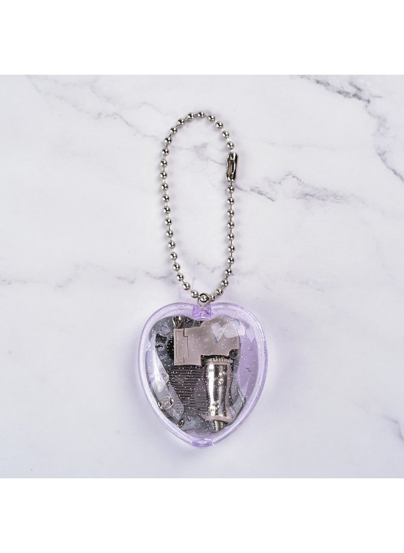 Korean Creative Heart Music Box Keychain Light purple