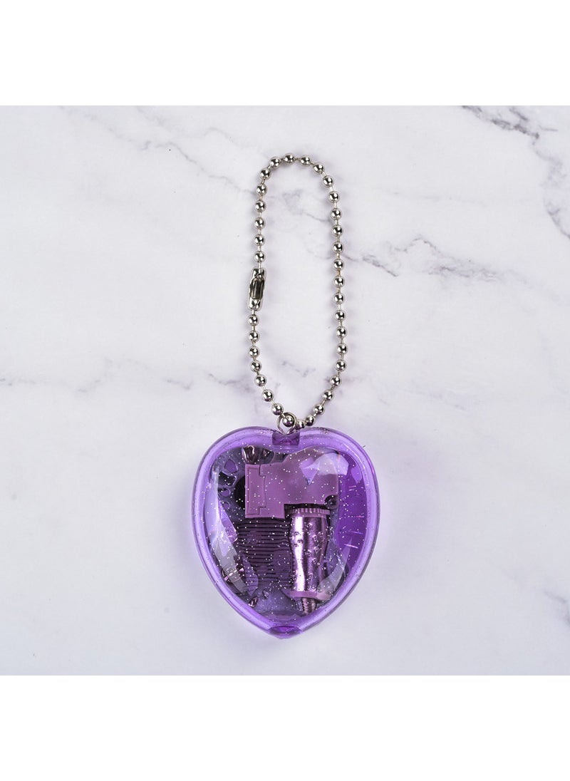 Korean Creative Heart Music Box Keychain Dark purple