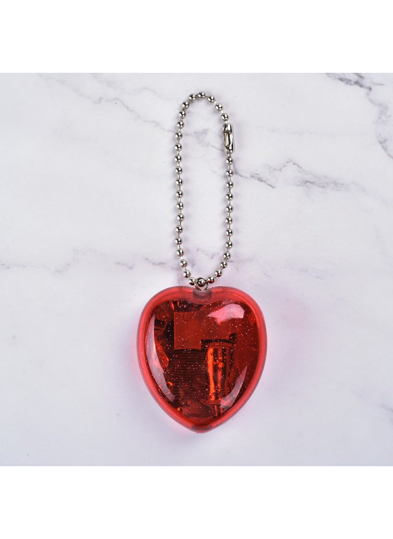 Korean Creative Heart Music Box Keychain Bright red