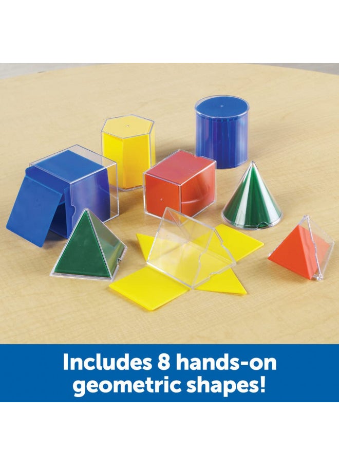 Learning Resources Folding Geometric Shapes - 16 Pieces, Ages 7+ Geometry Accessories, Teacher Aids, Math Helper, Teacher Supplies, Math Games for Kids,Back to School Supplies