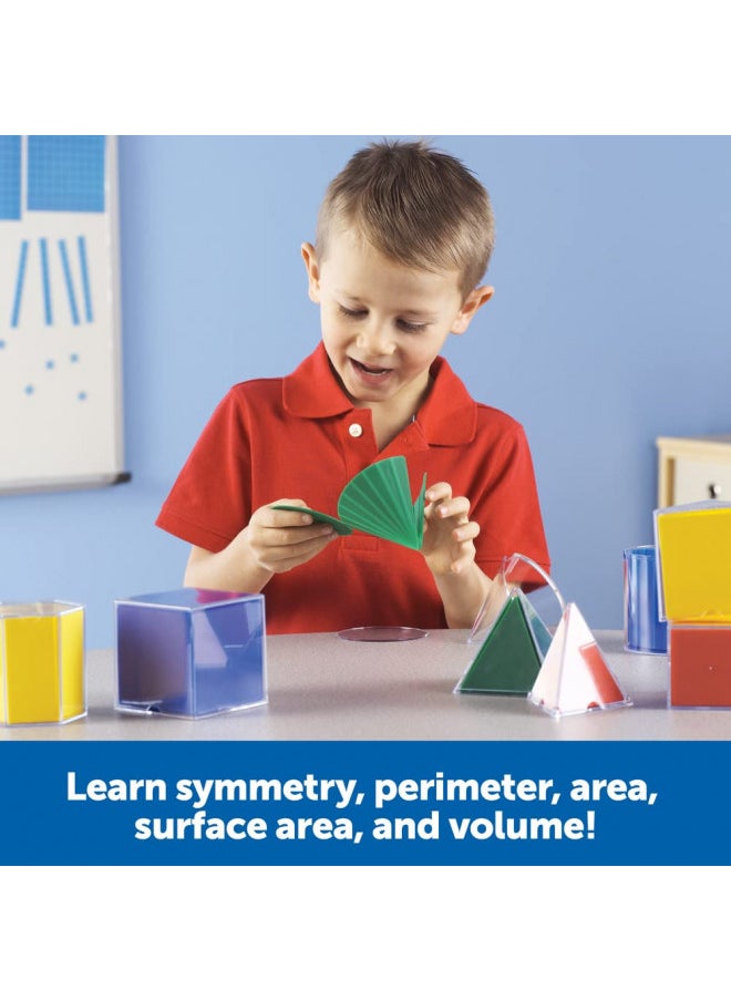 Learning Resources Folding Geometric Shapes - 16 Pieces, Ages 7+ Geometry Accessories, Teacher Aids, Math Helper, Teacher Supplies, Math Games for Kids,Back to School Supplies