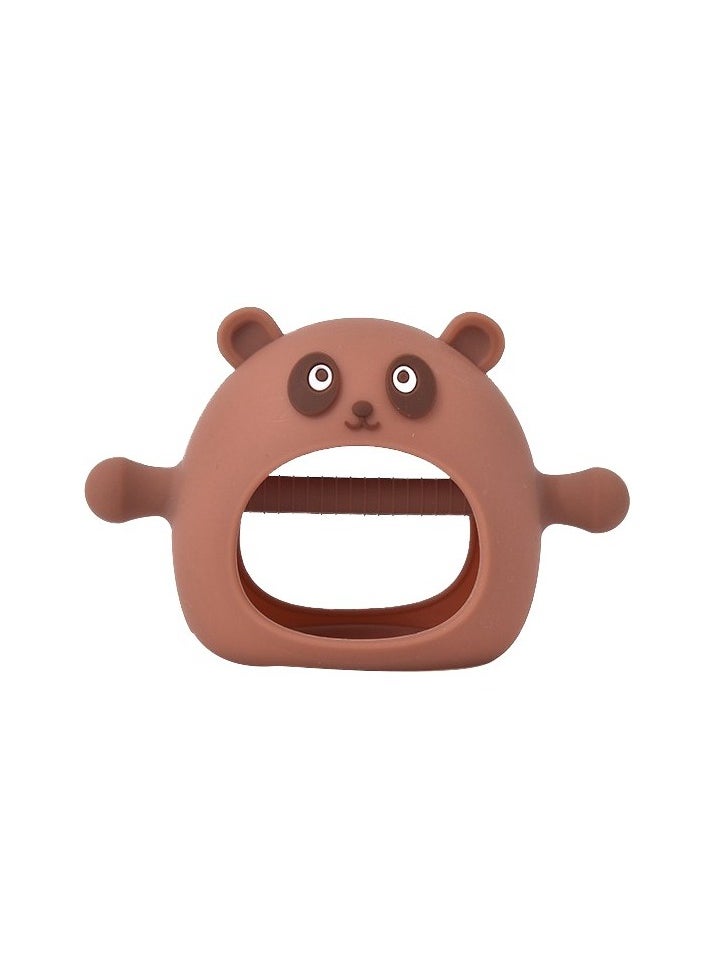 Bear Animal Anti-Yeme Tooth Grinding Silicone Toy Colour:Coffee - Khaki Sizes:manual change