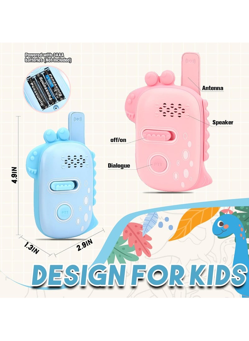 Children'S Walkie-Talkie, 600m Long Distance Toddler Walkie-Talkie, Outdoor Hiking And Camping Yard Games, Dinosaur Toys, Birthday Gifts For Children Aged 3-8 (Two Pieces Of Sky Blue)