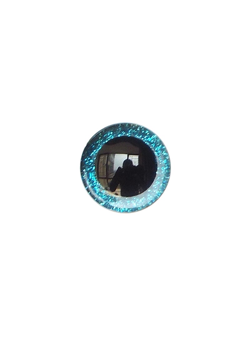 12mm 3D Plush Toy Eyes Resin Glitter Pads Craft Blue