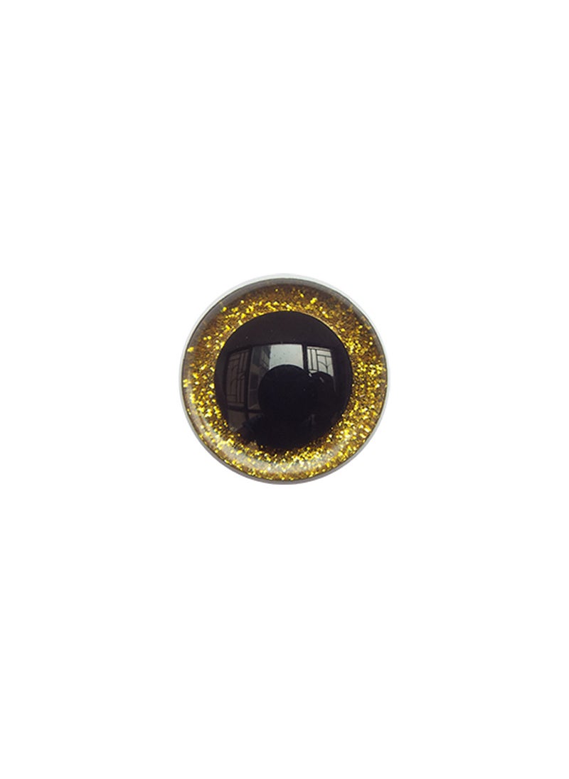 12mm 3D Plush Toy Eyes Resin Glitter Pads Craft Gold