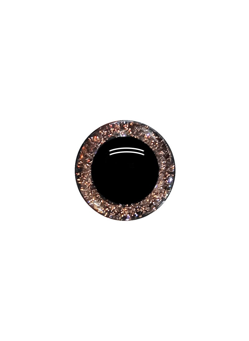 12mm 3D Plush Toy Eyes Resin Glitter Pads Craft Brown