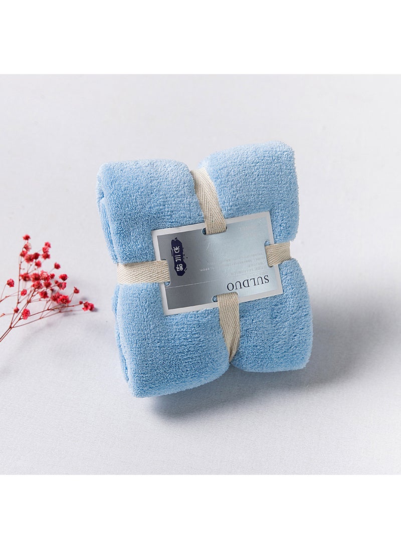 Chulan Coral Fleece Towel Soft Absorbent Gift Sky Blue