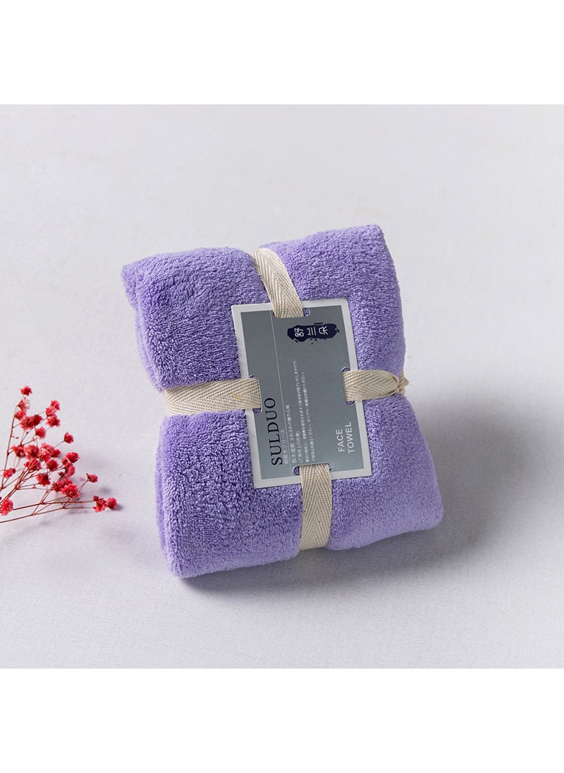 Chulan Coral Fleece Towel Soft Absorbent Gift Purple