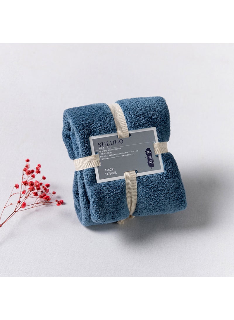 Chulan Coral Fleece Towel Soft Absorbent Gift Navy