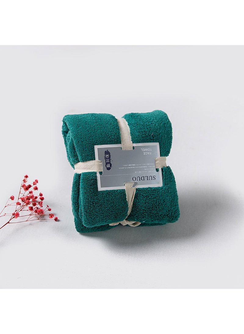 Chulan Coral Fleece Towel Soft Absorbent Gift Dark green